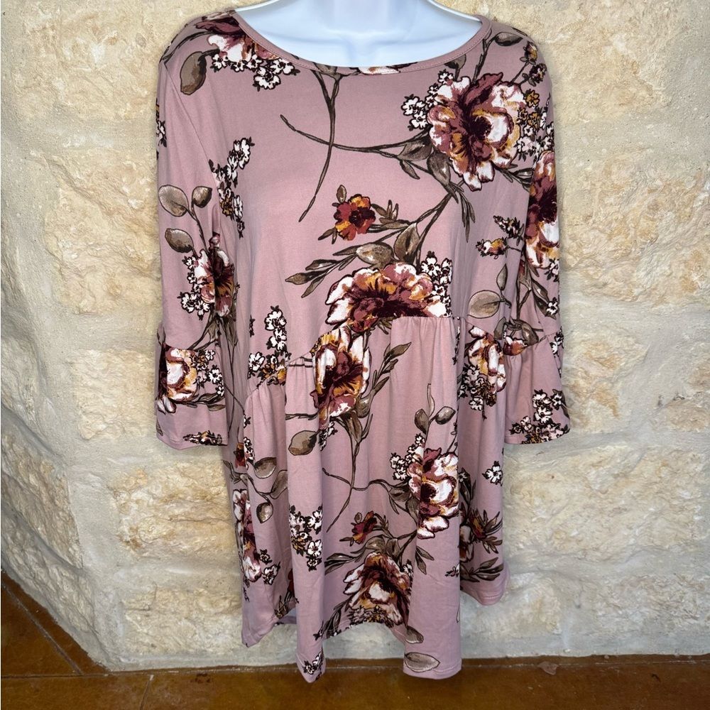 Sweet Lovely by Jen Boutique Floral Blouse Top Large